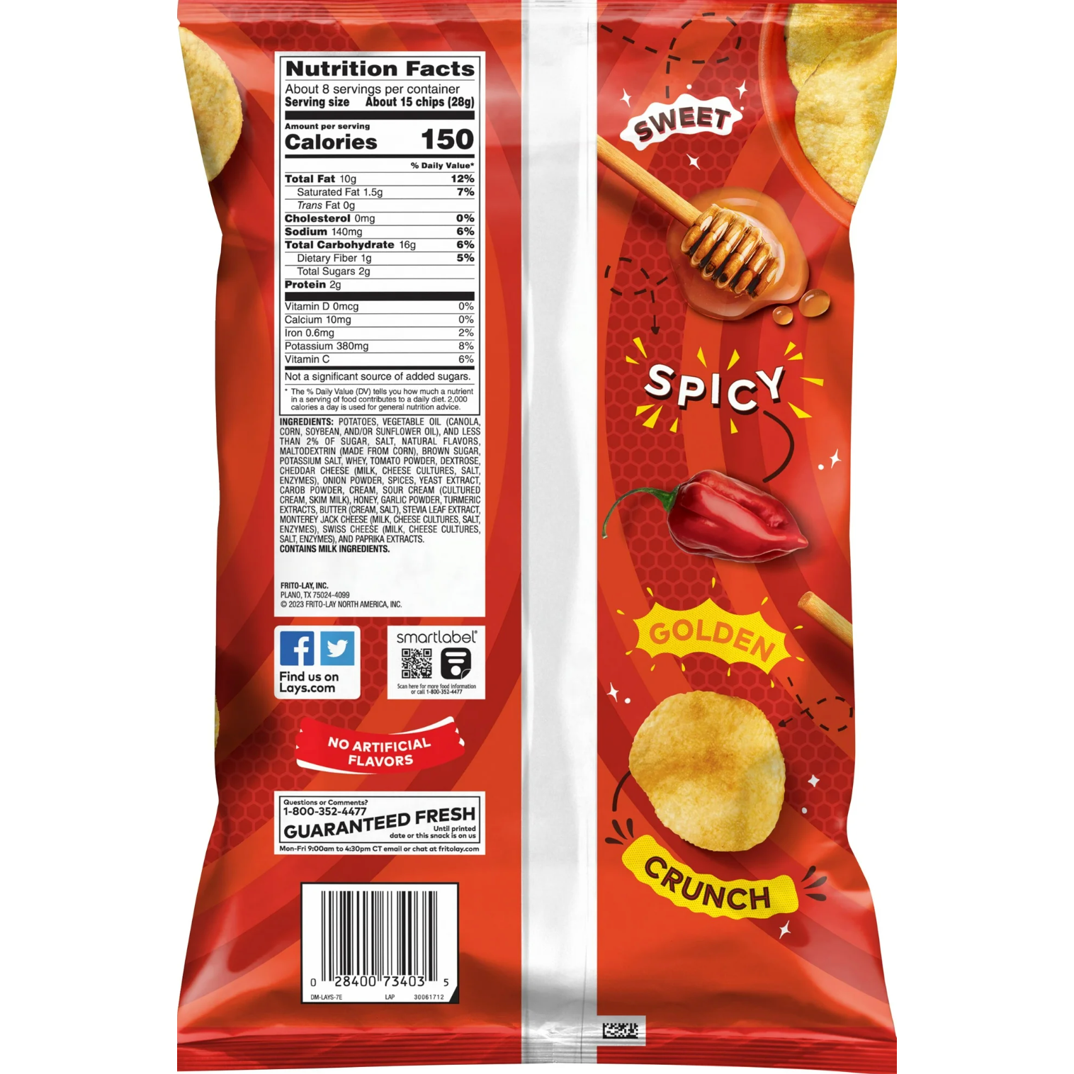 White Smoke Lay’s Sweet & Spicy Honey Potato Chips – Bold & Flavourful Crunch (220 g Bag)
