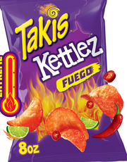Takis Fuego Kettlez – Hot Chilli Pepper Lime Kettle-Cooked Chips (227 g Sharing Bag)