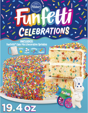 Pillsbury Funfetti Celebration Cake Mix – Vanilla Cake with Rainbow Sprinkles (550 g Box)