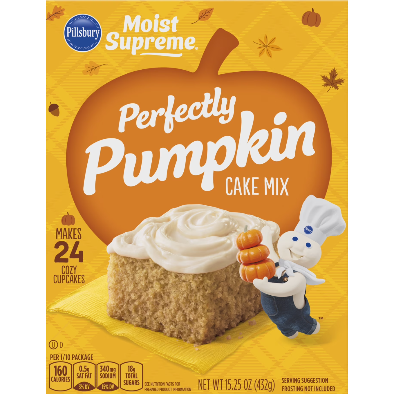 Pillsbury Perfectly Pumpkin Cake Mix – Warmer, gewürzter Herbstgeschmack (432 g Packung)