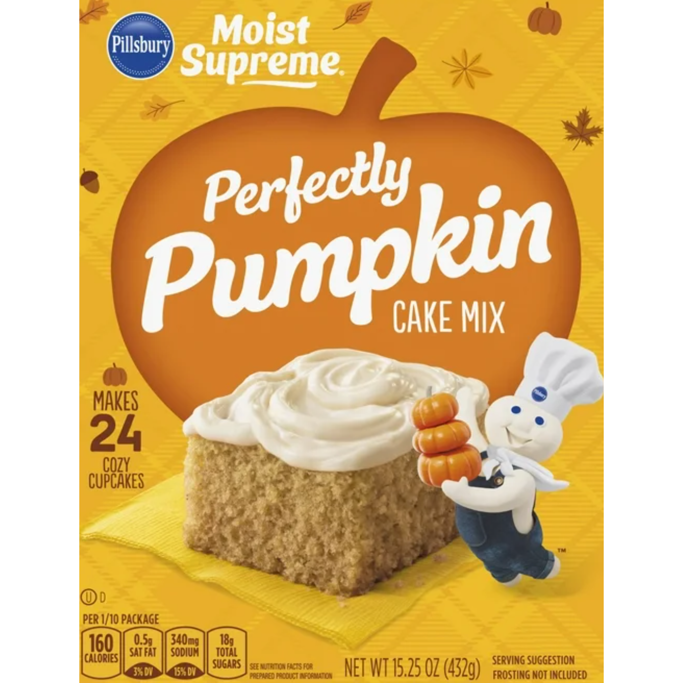 Pillsbury Perfectly Pumpkin Cake Mix – Warmer, gewürzter Herbstgeschmack (432 g Packung)
