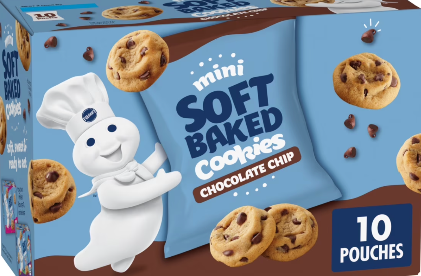 Pillsbury Chocolate Chip Soft-Baked Cookies – Chewy, Sweet &amp; Irresistible (283 g, 10 Pack)