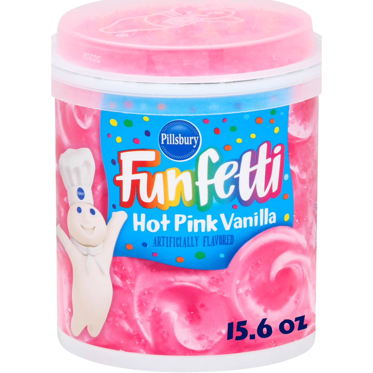 Glaçage vanille rose vif Pillsbury Funfetti – Audacieux, sucré et magnifique (pot de 442 g)