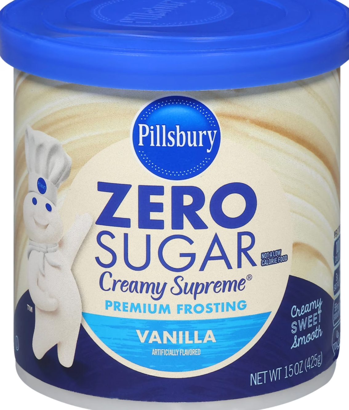 Pillsbury Zero Sugar Creamy Supreme Frosting – Sweet, Smooth &amp; Guilt-Free (454 g Tub)