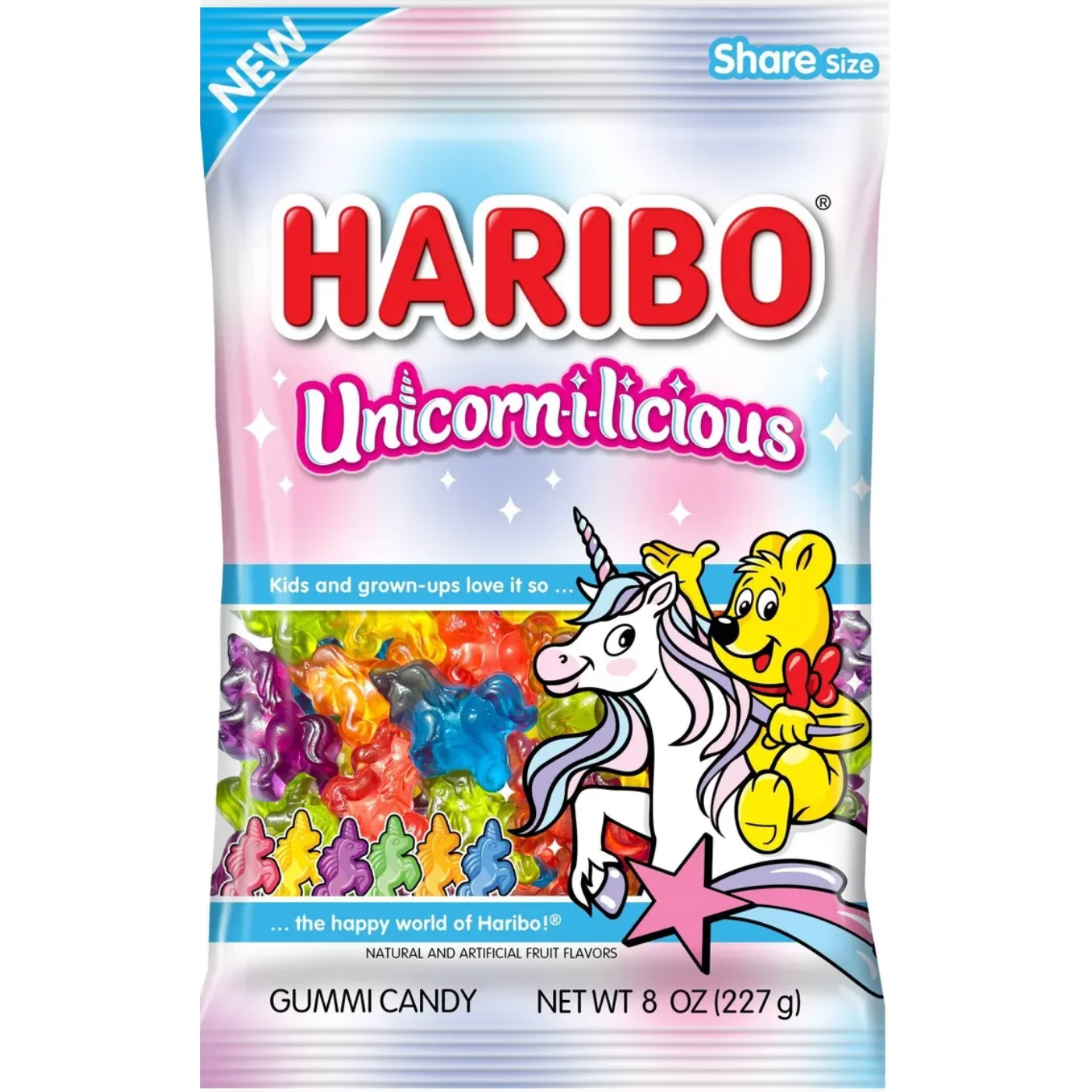 Haribo Unicornlicious – Bonbons gélifiés fruités magiques (sachet de 227 g)