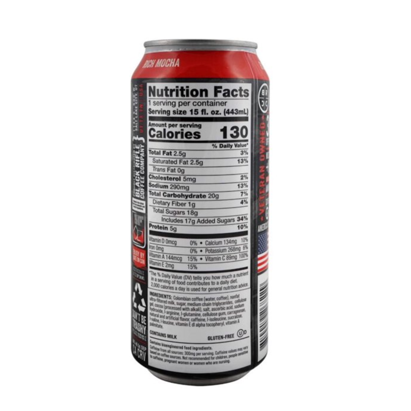 Black Rifle Coffee Espresso Triple Shot Rich Mocha – Bold, Chocolatey Energising (443 ml Can)