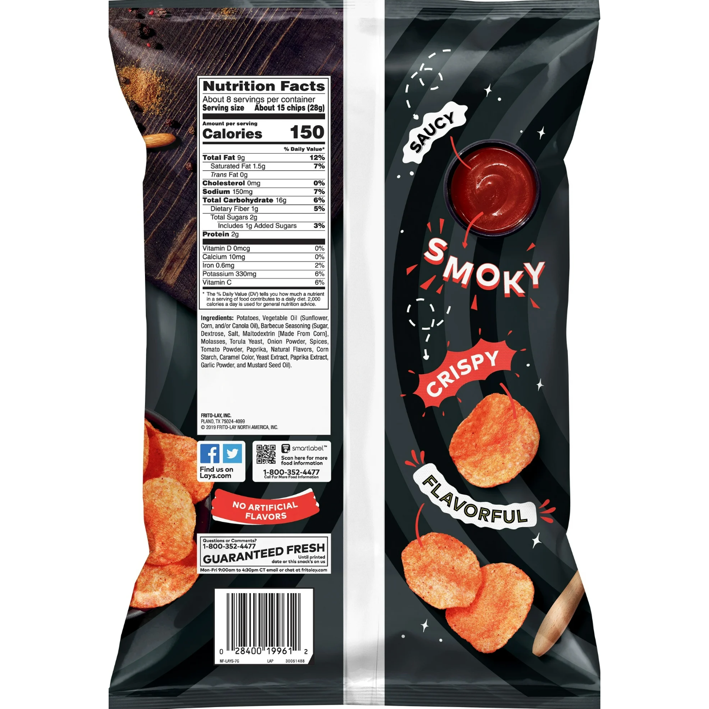 White Smoke Lay’s Barbecue Crisps – Smoky, Savoury Seriously Addictive (220 g Bag)