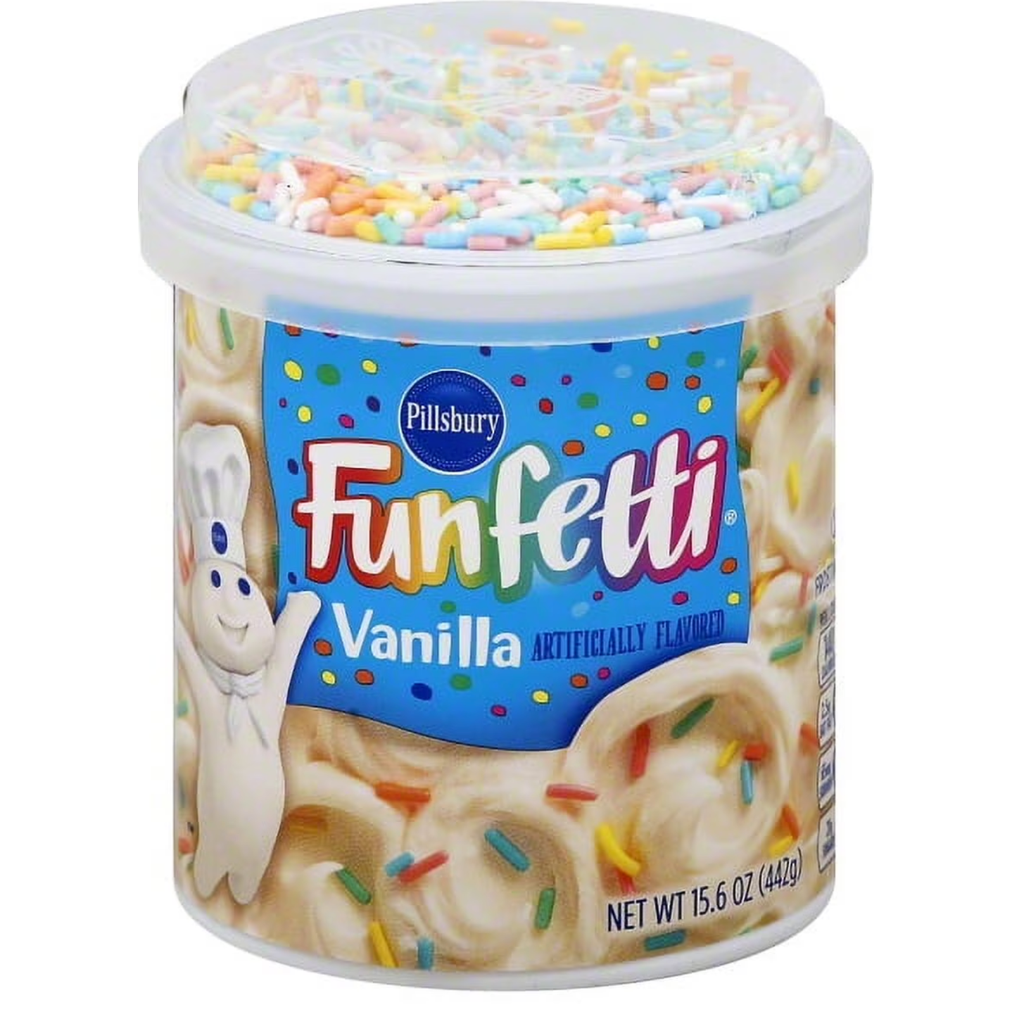 Pillsbury Funfetti Vanilla Frosting with Candy Bits – Sweet, Colourful & Party-Perfect (442 g Tub)