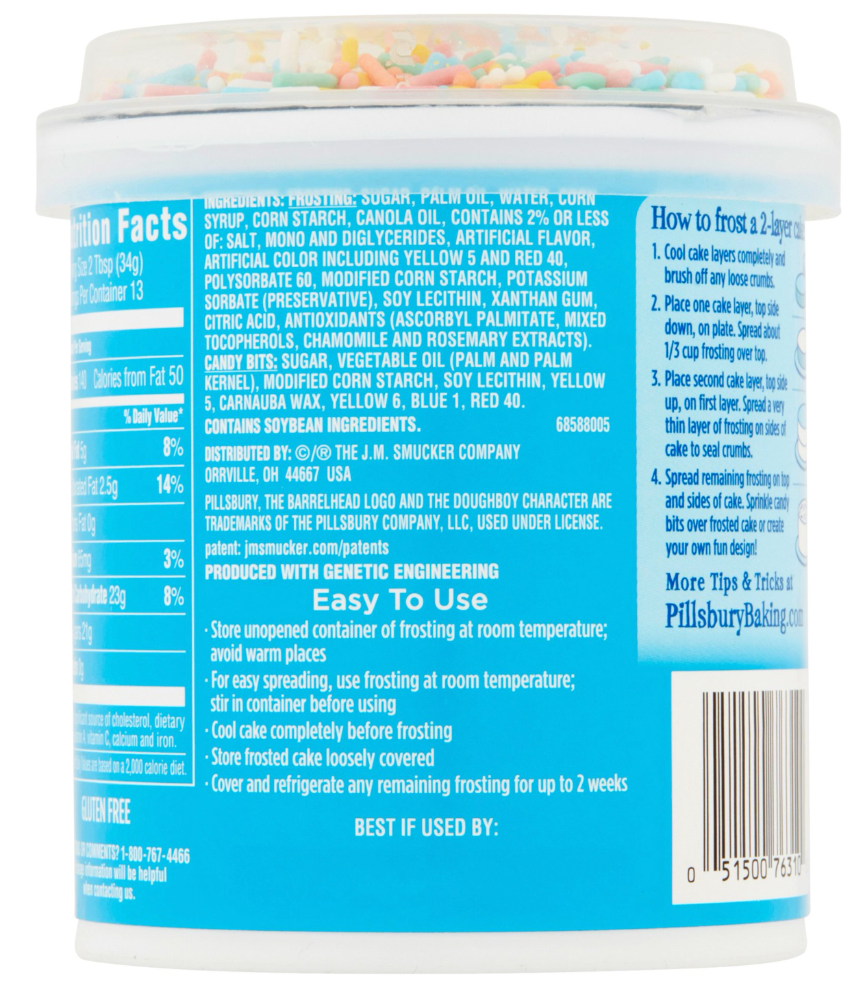 Pillsbury Funfetti Vanilla Frosting with Candy Bits – Sweet, Colourful & Party-Perfect (442 g Tub)