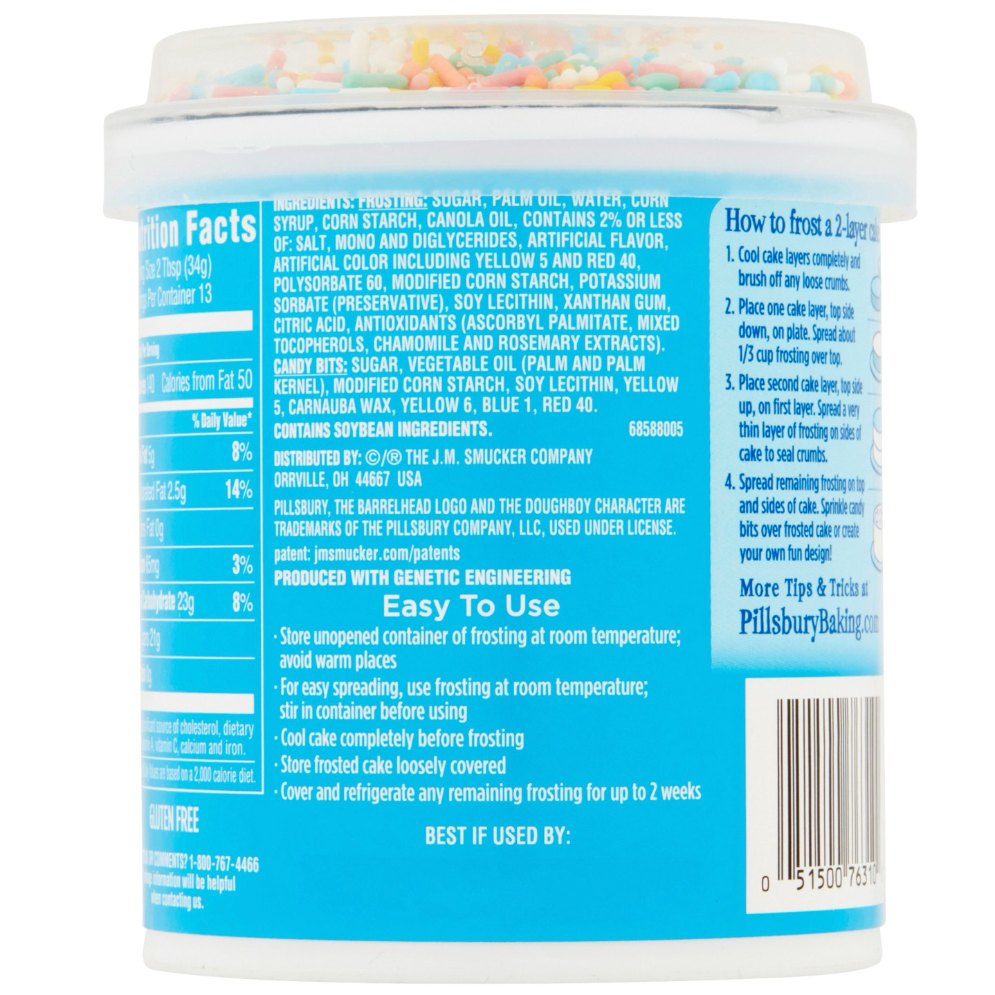 Pillsbury Funfetti Vanilla Frosting with Candy Bits – Sweet, Colourful & Party-Perfect (442 g Tub)