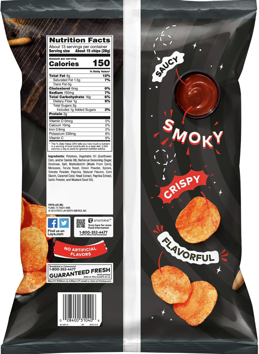 Lay’s Barbecue Flavoured Potato Chips – Smoky, Sweet & Perfect for Sharing (354 g Party Size Bag)