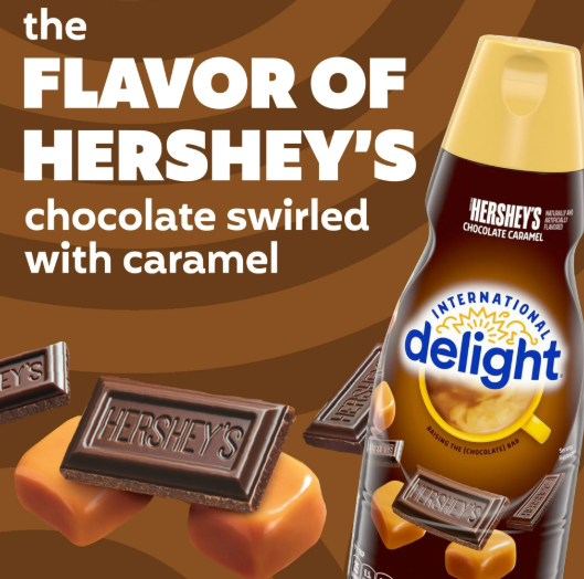International Delight HERSHEY’S Chocolate Caramel Coffee Creamer – Smooth, Sweet & Irresistibly Indulgent (946 ml Bottle)