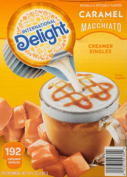 International Delight Caramel Macchiato Liquid Creamer Singles – Sweet, Smooth, Café-Style Flavour (192 Count Box)