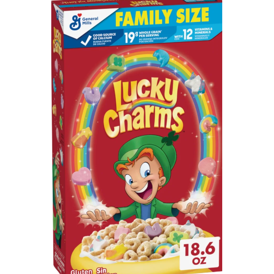 Brown Lucky Charms Gluten Free Cereal with Marshmallows – Magical, Crunchy; Fun (527 g Family Size Box)