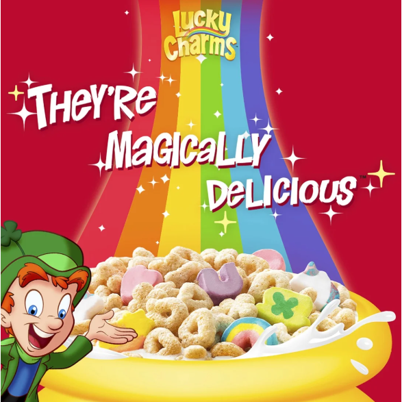 Firebrick Lucky Charms Gluten Free Cereal with Marshmallows – Magical, Crunchy; Fun (527 g Family Size Box)