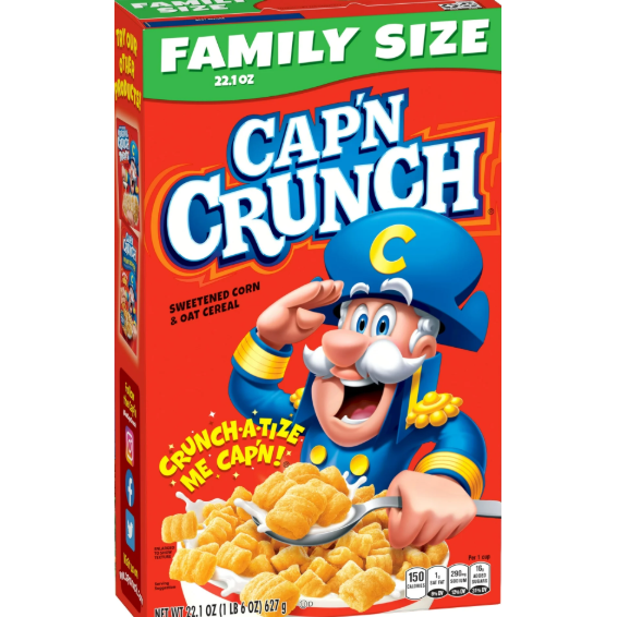 Cap'n Crunch Gesüßtes Mais-Hafer-Müsli – Knusprig, Goldgelb; Bereit für jedes Abenteuer (510 g Packung)