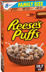 REESE'S PUFFS Breakfast Cereal – Chocolatey, Peanut Buttery Totally Addictive (558 g Family Size Box)