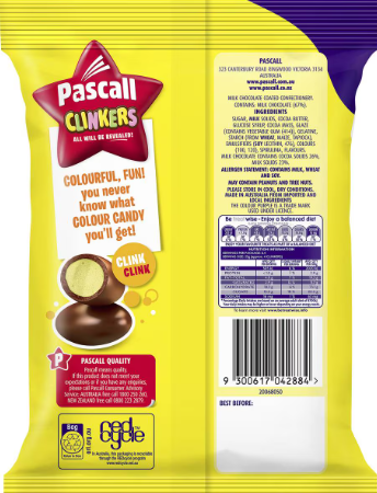 Australian Cadbury Pascall Clinkers 160g Bag – Colourful Crunchy Chocolate Treats
