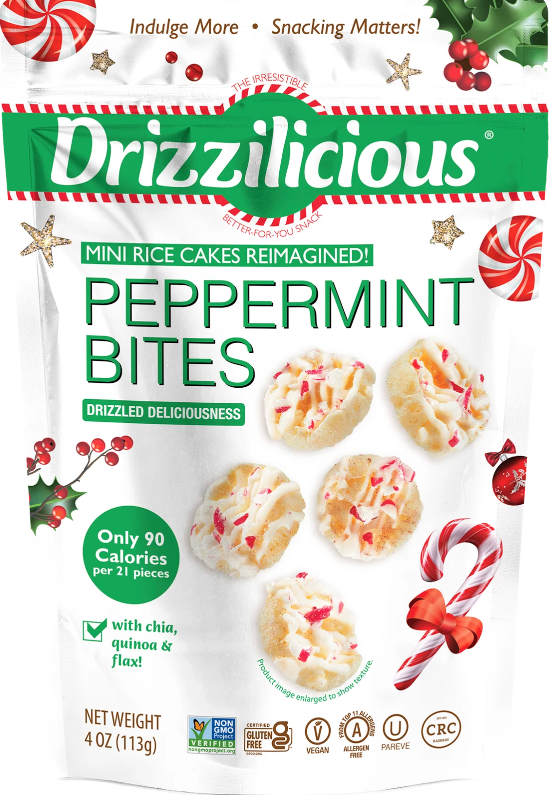 Drizzilicious Peppermint Rice Cakes 4 oz