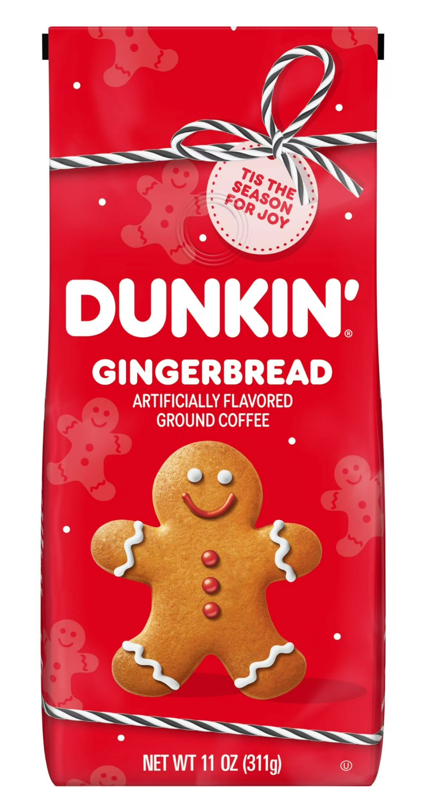 4 pack Dunkin Gingerbread Flavoured Ground Coffee 12 oz