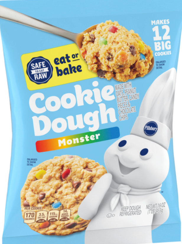 Pillsbury Ready to Bake Monster Cookie Dough (12 Big Cookies, 454 g)