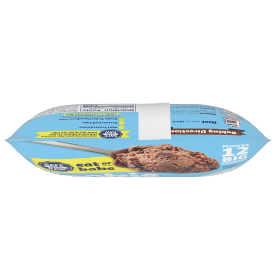 4 Pack Pillsbury Ready to Bake Double Chocolate Cookie Dough (12 Big Cookies, 454 g)