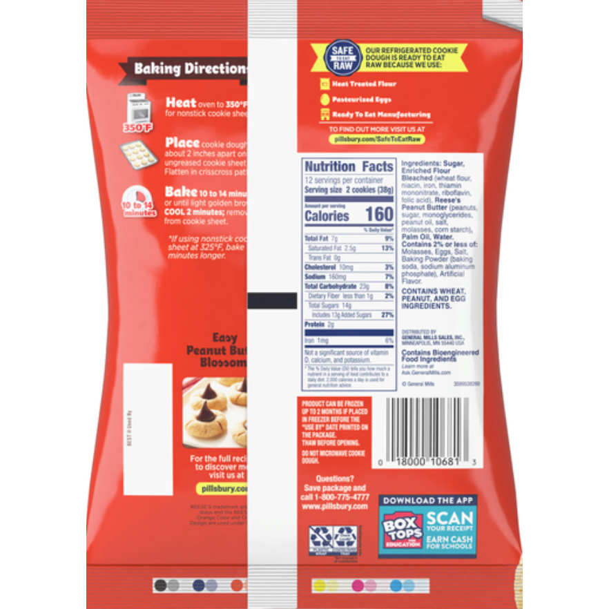 Pillsbury Ready to Bake REESE’S Peanut Butter Cookie Dough (454 g)