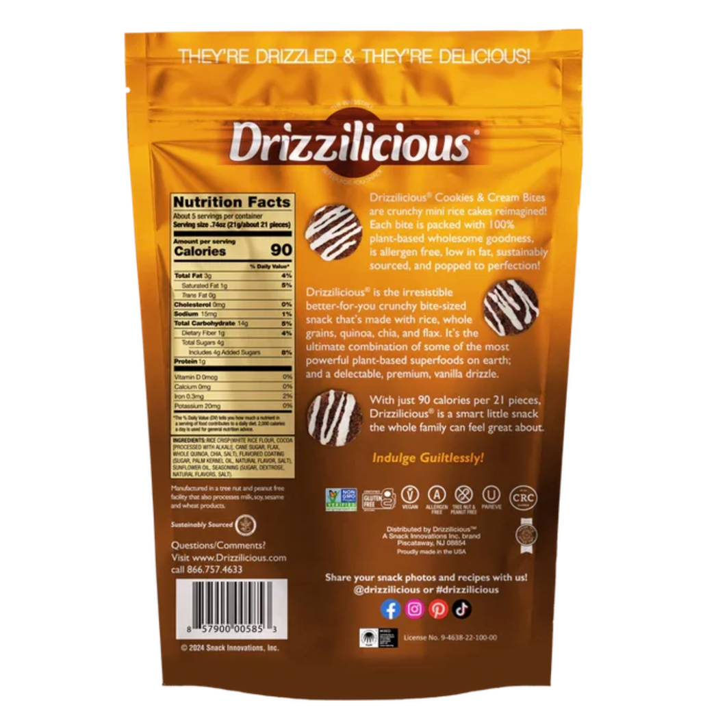 Drizzilicious Cookies and Creme Rice Cakes 4 oz