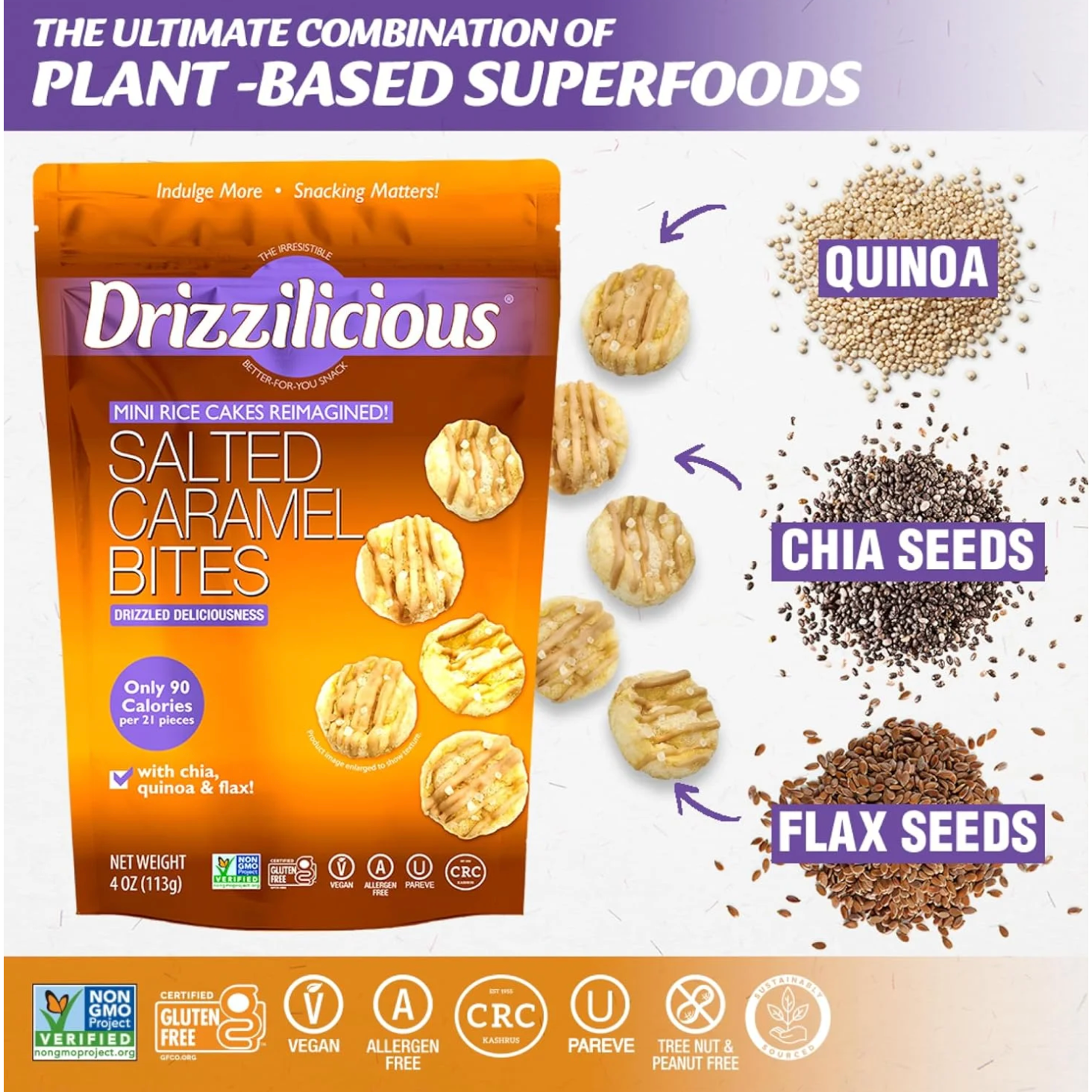 Drizzilicious Salted Caramel Rice Cakes 4 oz