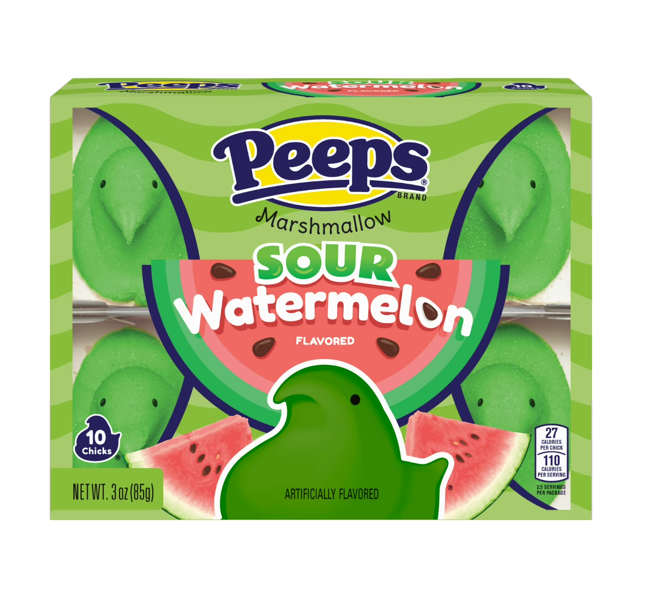 PEEPS Sour Watermelon Marshmallow Chicks 10 Count