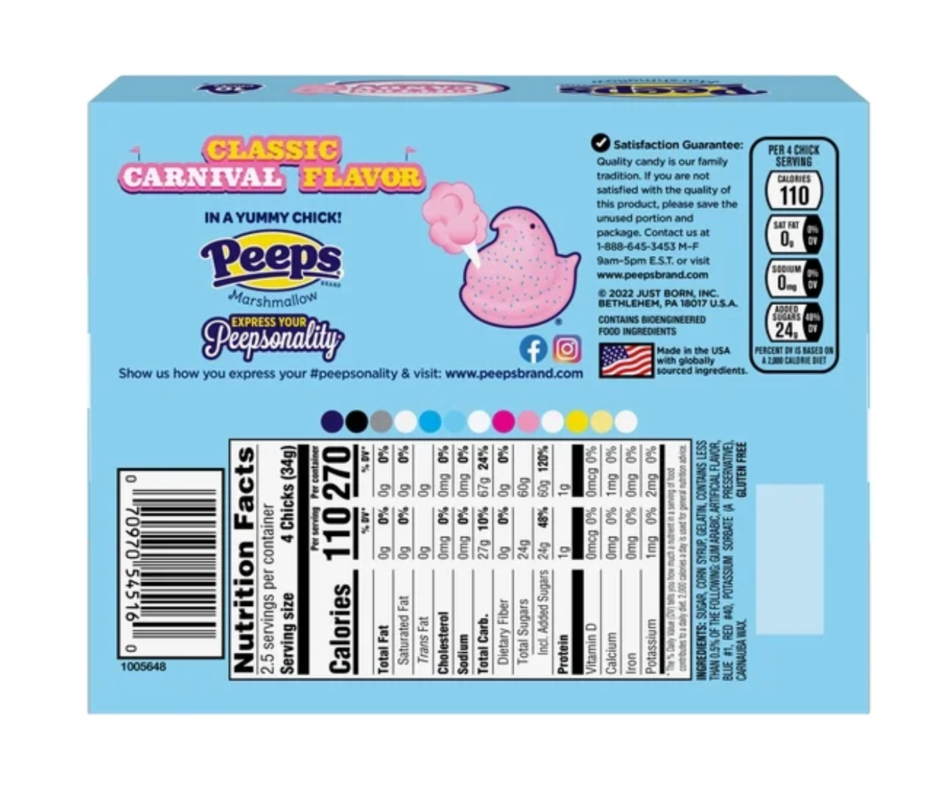PEEPS Cotton Candy Marshmallow Chicks 10 Count