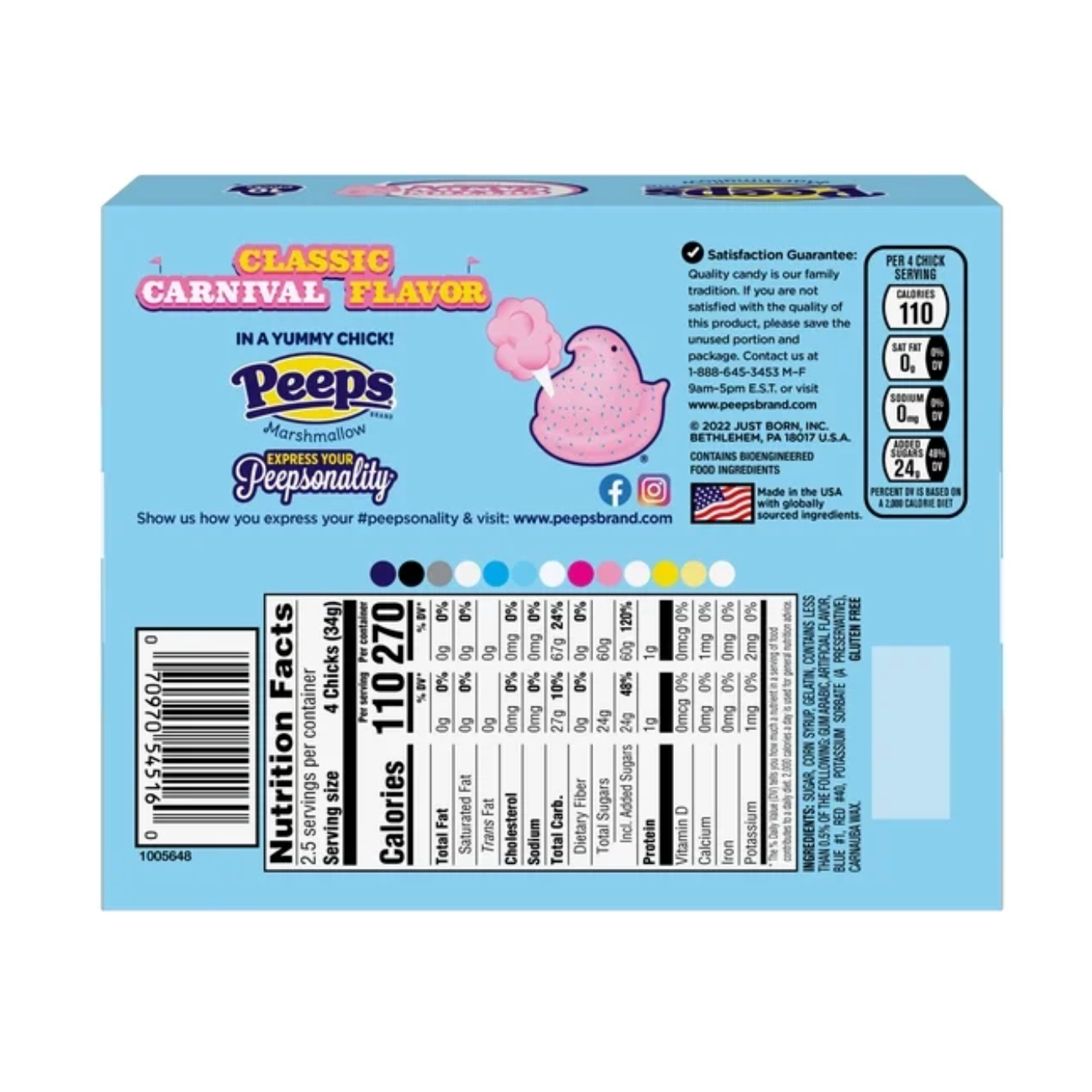 PEEPS Cotton Candy Marshmallow Chicks 10 Count