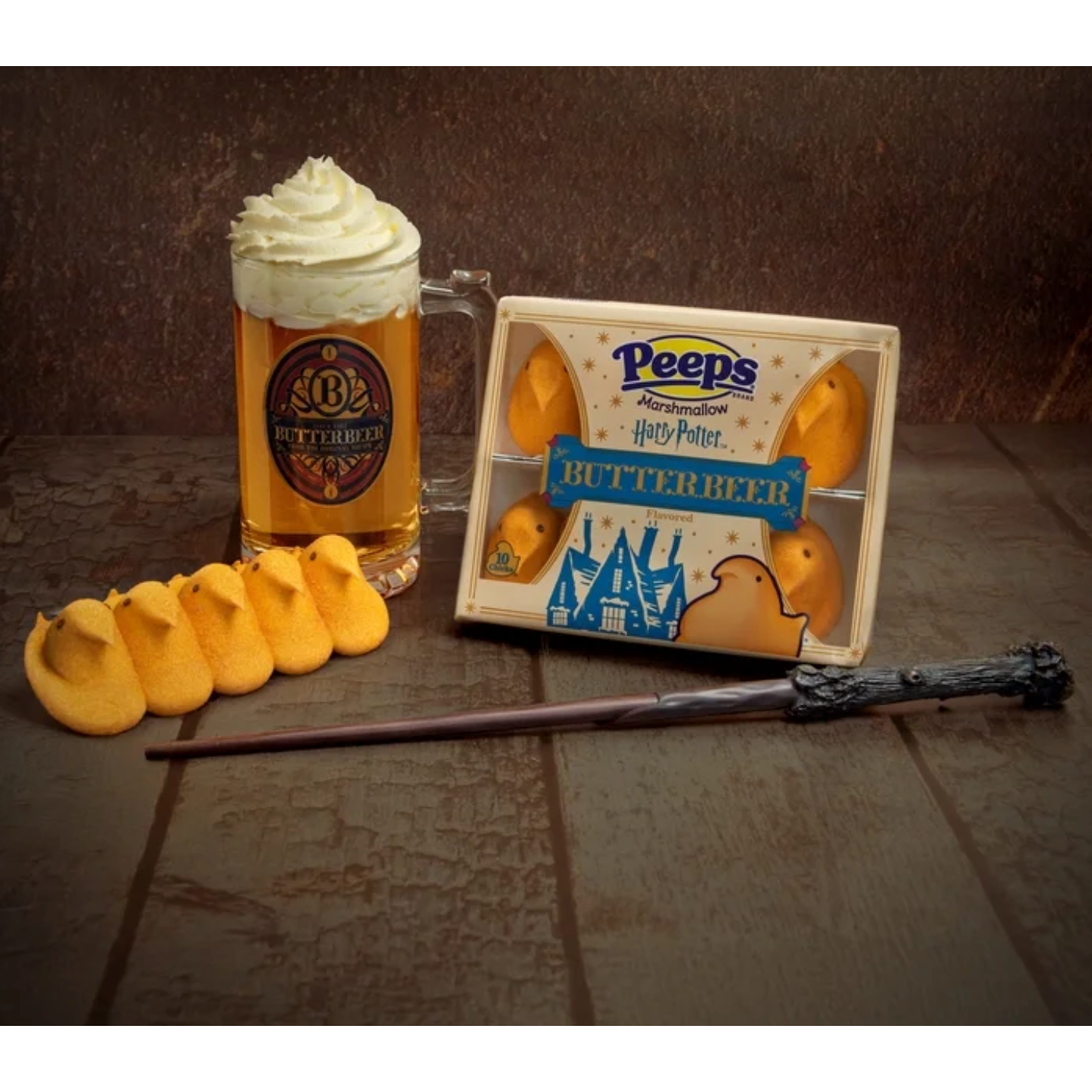PEEPS Butterbeer Harry Potter Marshmallow Chicks 10 Count