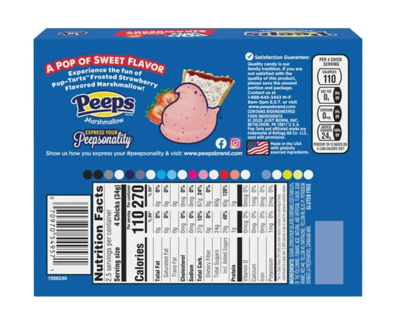 PEEPS Pop Tarts Frosted Strawberry Marshmallow Chicks 10 Count