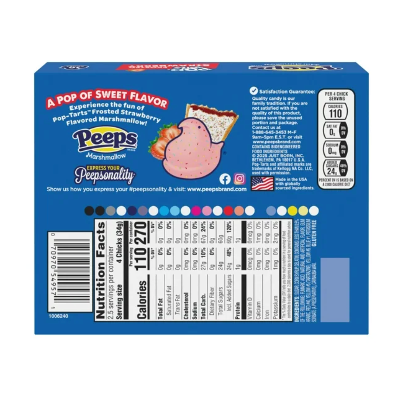 PEEPS Pop Tarts Frosted Strawberry Marshmallow Chicks 10 Count