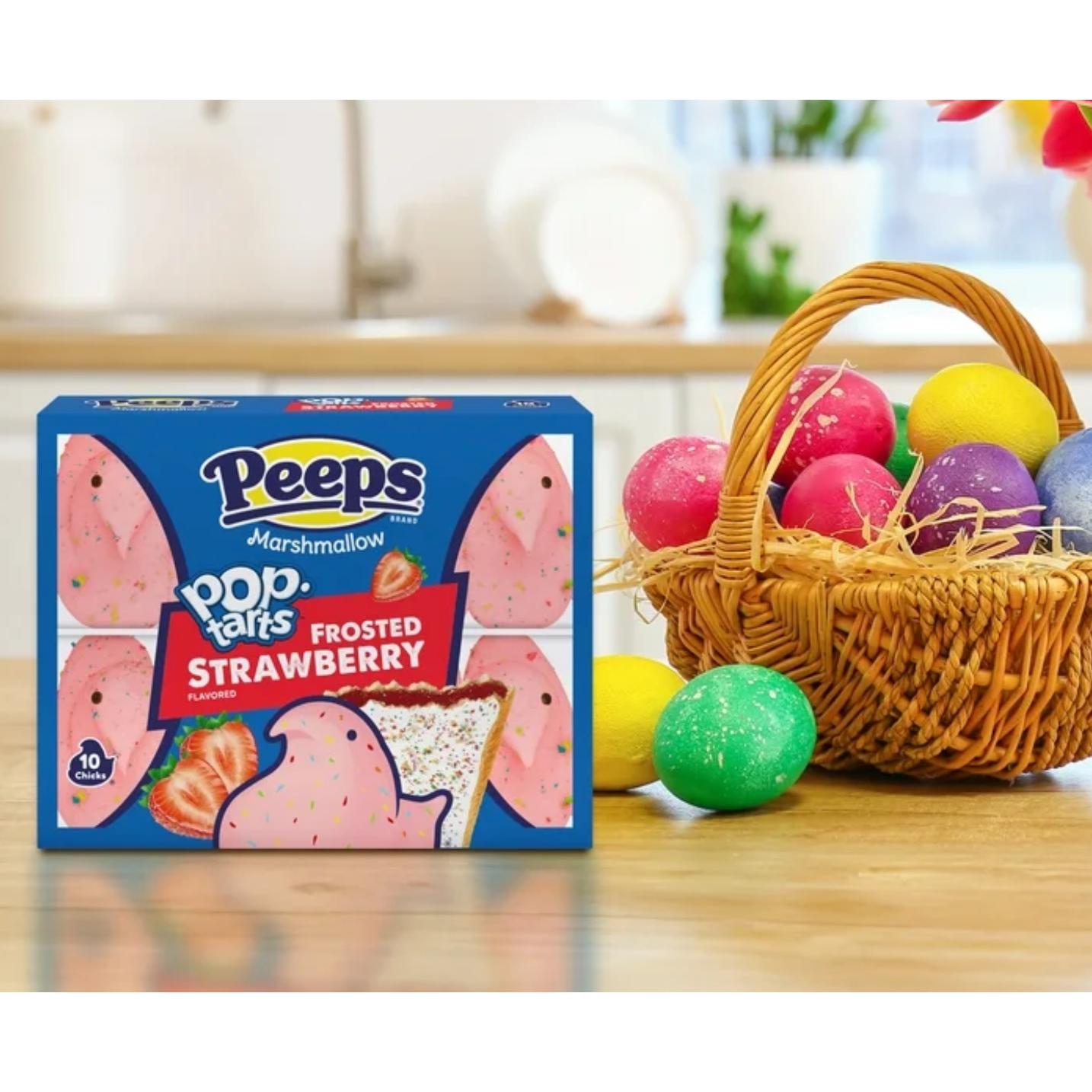 PEEPS Pop Tarts Frosted Strawberry Marshmallow Chicks 10 Count
