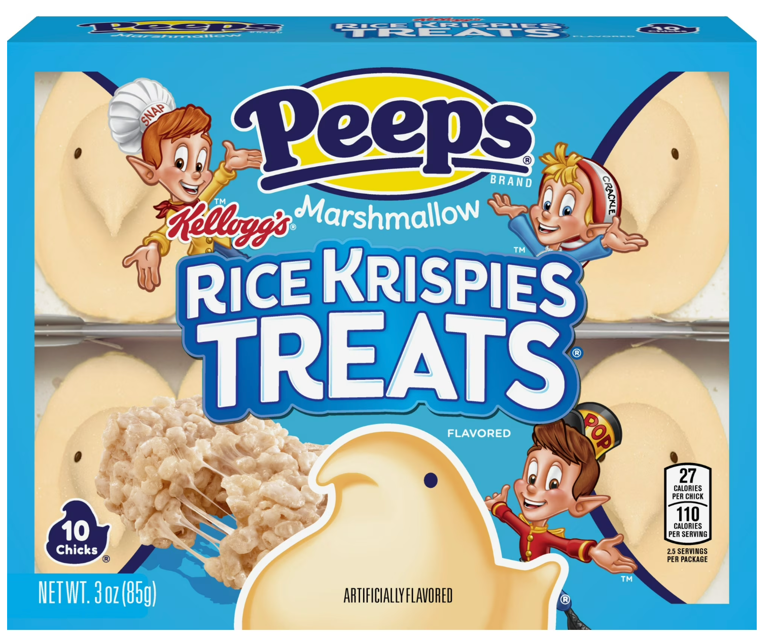 PEEPS Rice Krispies Treats Marshmallow Chicks 10 Count