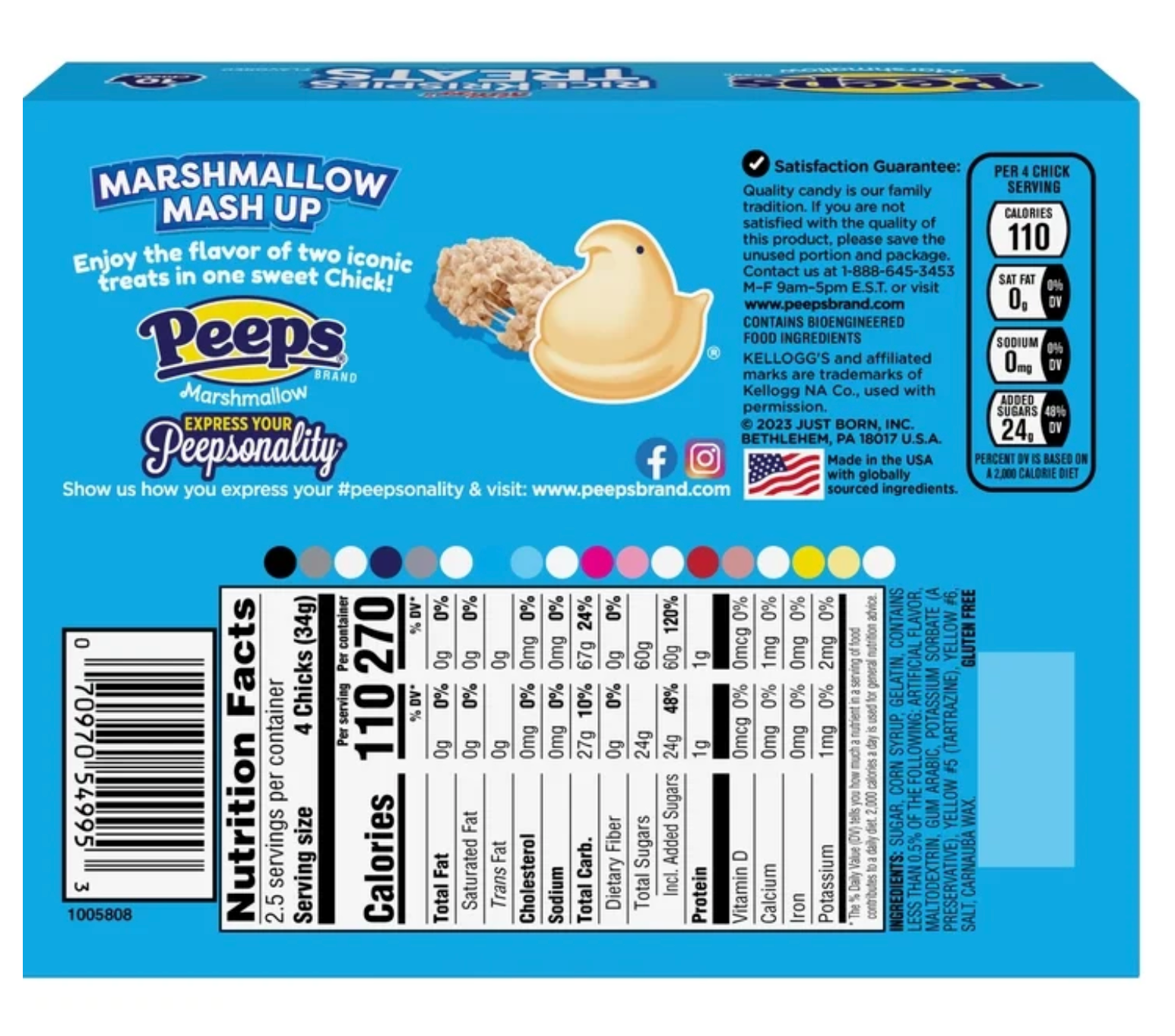 PEEPS Rice Krispies Treats Marshmallow Chicks 10 Count