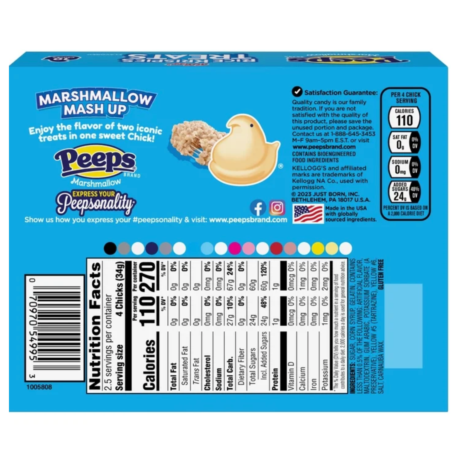PEEPS Rice Krispies Treats Marshmallow Chicks 10 Count