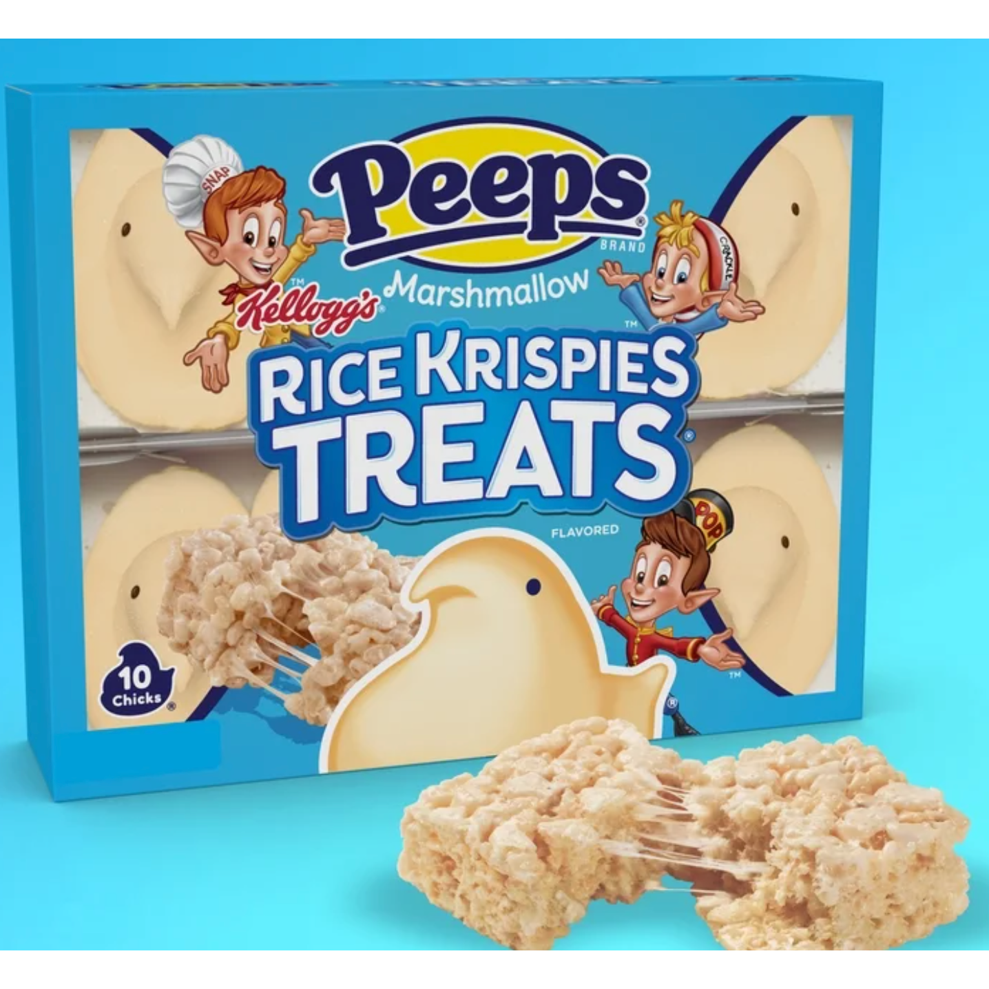 PEEPS Rice Krispies Treats Marshmallow Chicks 10 Count