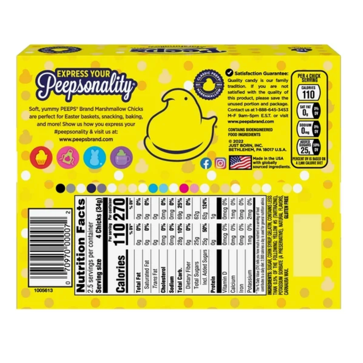 PEEPS Yellow Marshmallow Chicks 10 Count