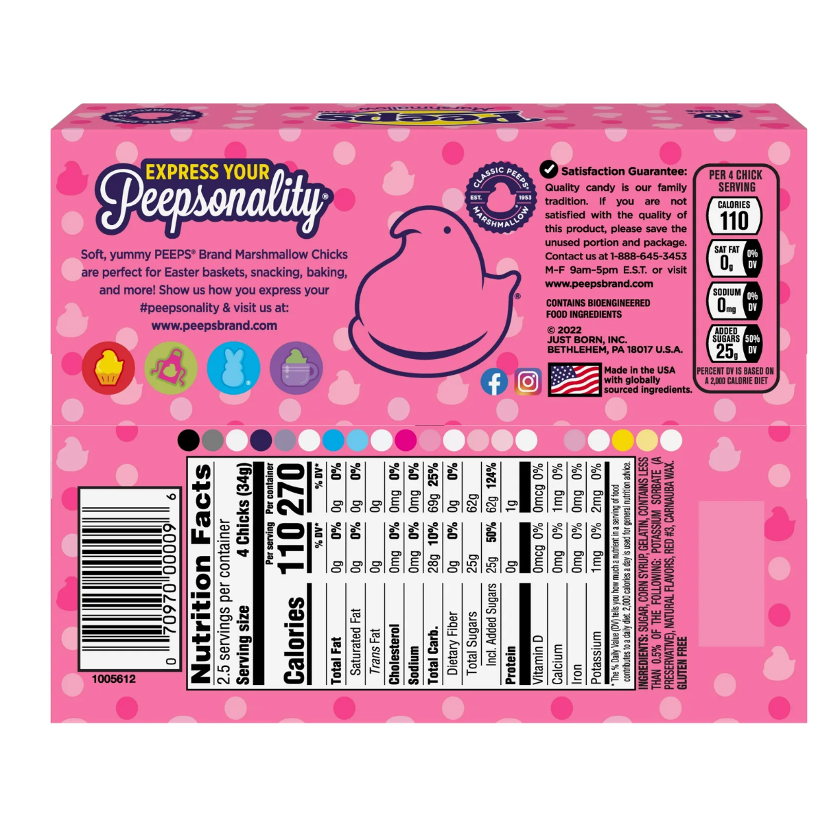PEEPS Pink Marshmallow Chicks 10 Count