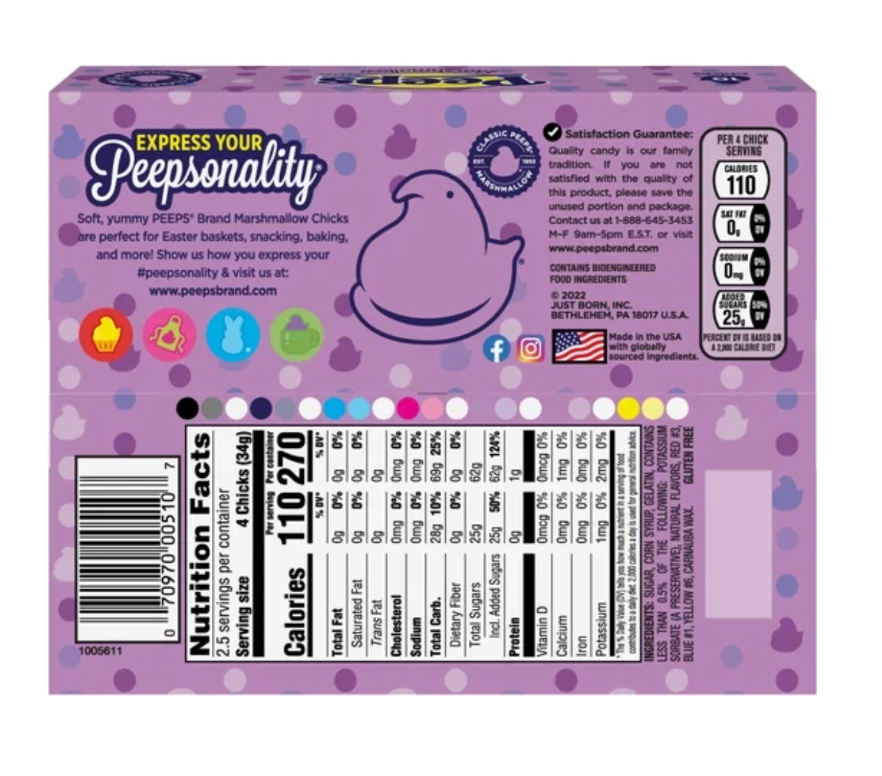 PEEPS Purple Marshmallow Chicks 10 Count