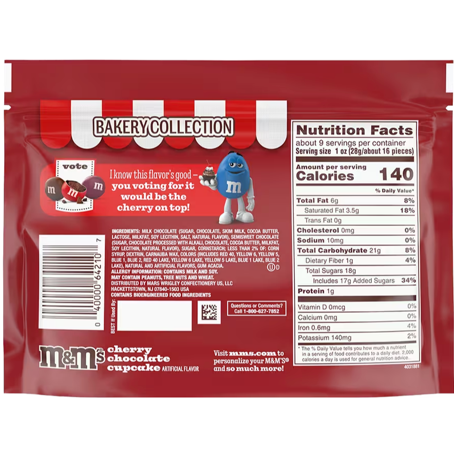 Twin Pack M&M’s Cherry Chocolate Cupcake Candy 8 oz
