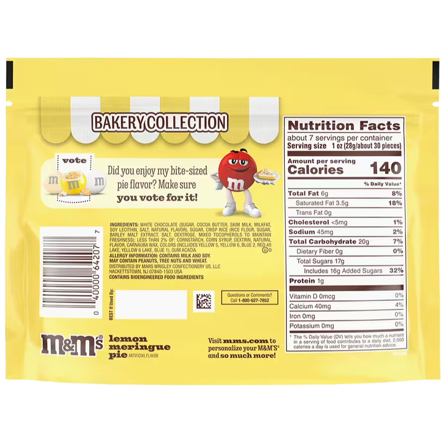 M&M’s White Chocolate Lemon Meringue Pie Candy