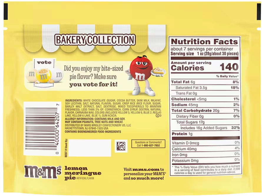 M&M’s White Chocolate Lemon Meringue Pie Candy