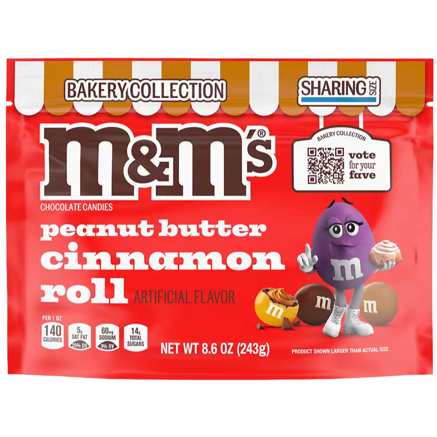 Twin Pack M&M’s Peanut Butter Cinnamon Roll Candy