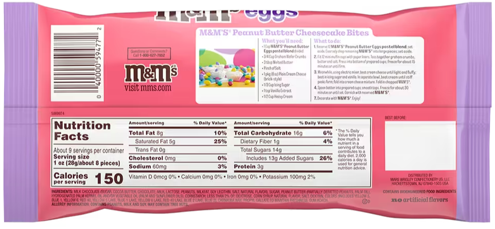 M&M’s Easter Egg Peanut Chocolate Candy