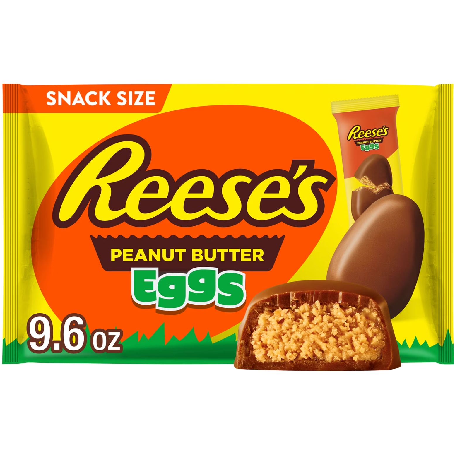 Orange Red Reese’s Milk Chocolate Snack Size Peanut Butter Eggs Easter Candy Bag 272 grams