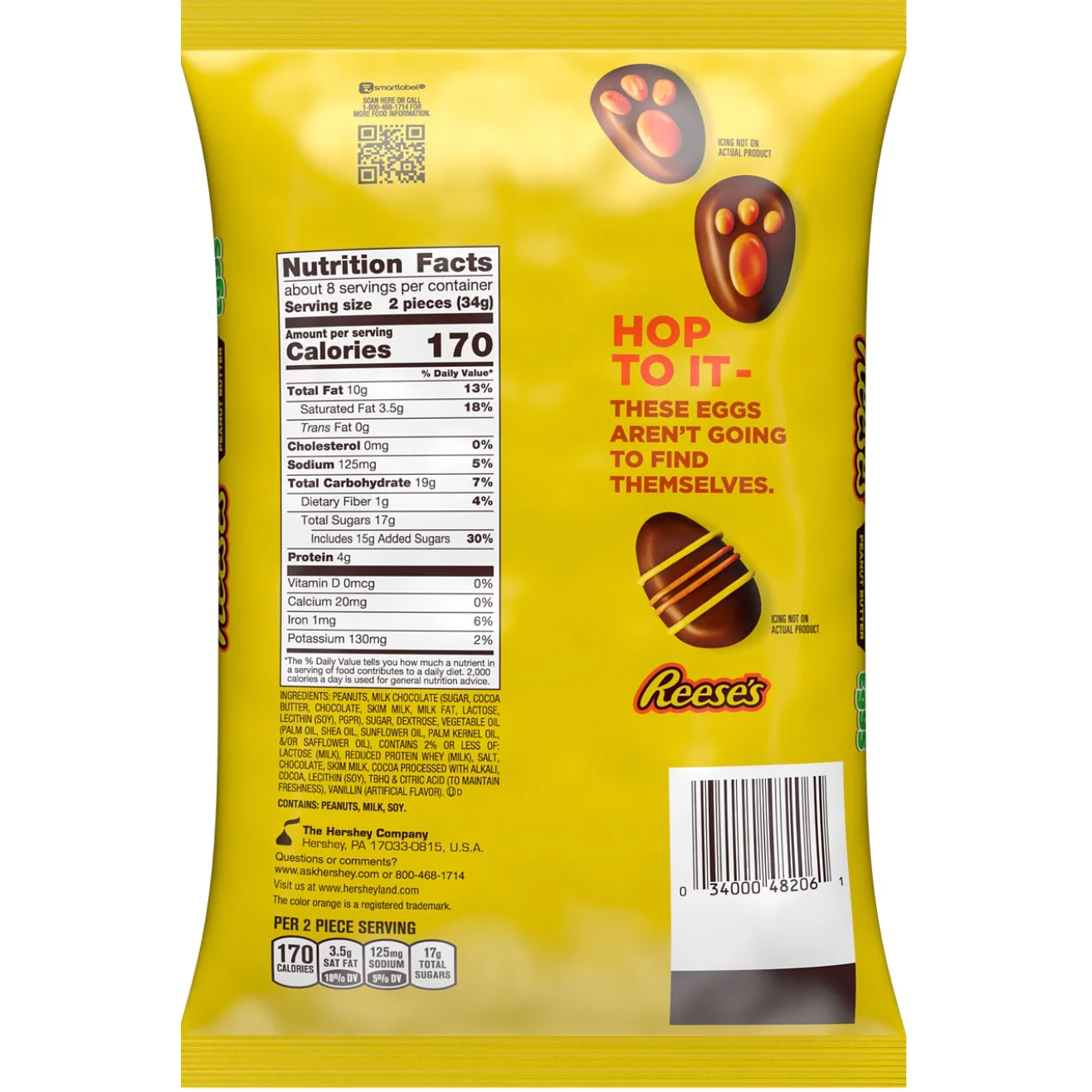 Goldenrod Reese’s Milk Chocolate Snack Size Peanut Butter Eggs Easter Candy Bag 272 grams